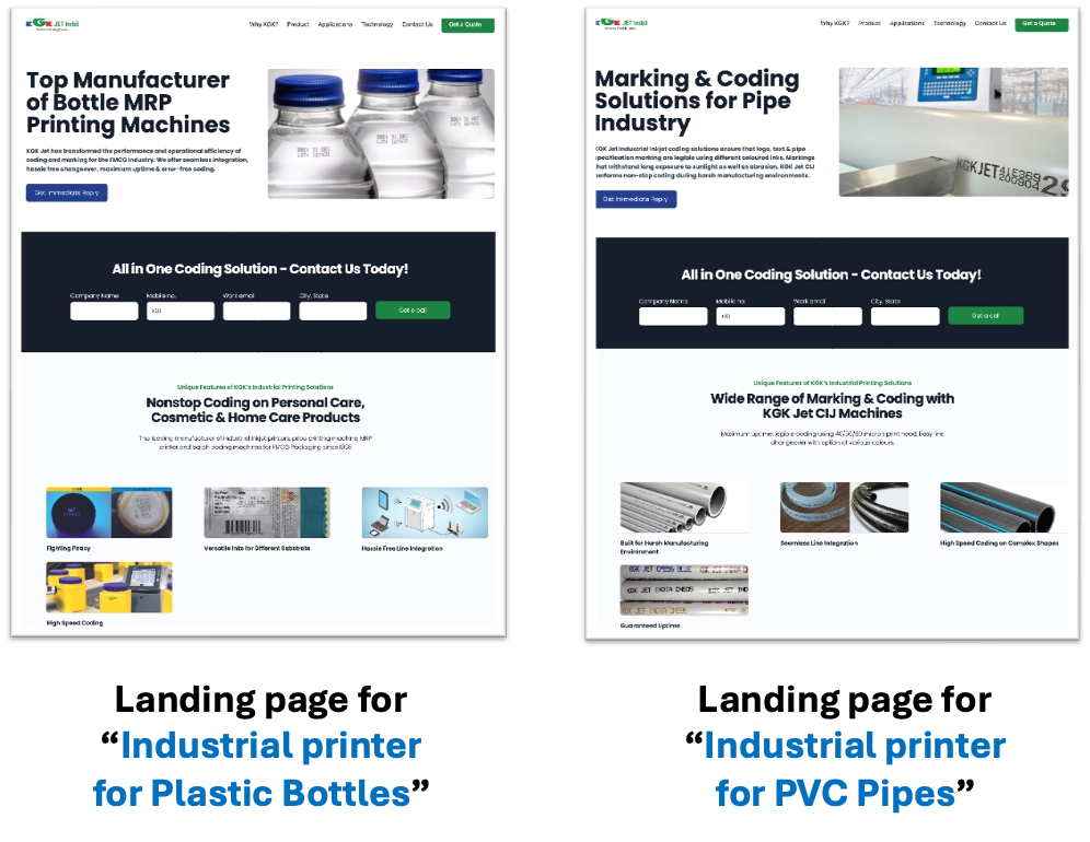 Take them to contextual landing pages to position the company as best solution provider