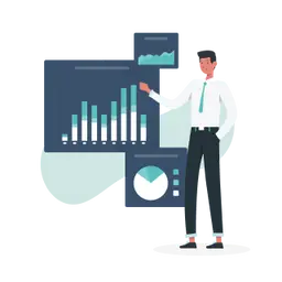 Man showing graph Image